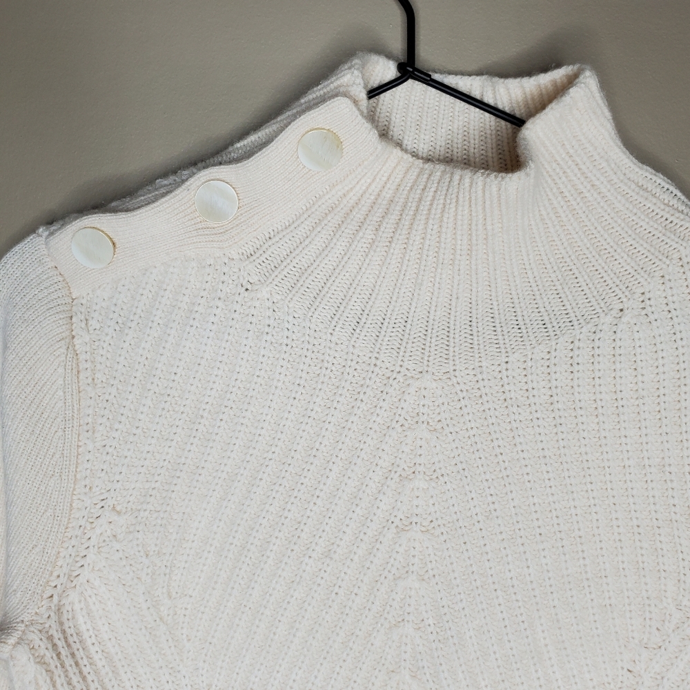 Veronica Beard Rama Sweater in Ivory Cashmere Wool - Picture 5 of 14